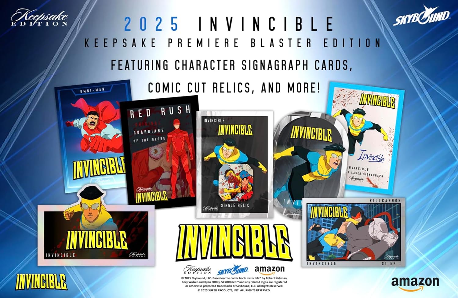 Keepsake: Invincible Season 1 Premiere Edition Blaster Box - 8 Packs 1 Relic Card Game Keepsake