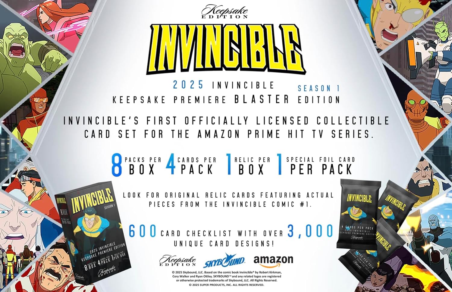 Keepsake: Invincible Season 1 Premiere Edition Blaster Box - 8 Packs 1 Relic Card Game Keepsake