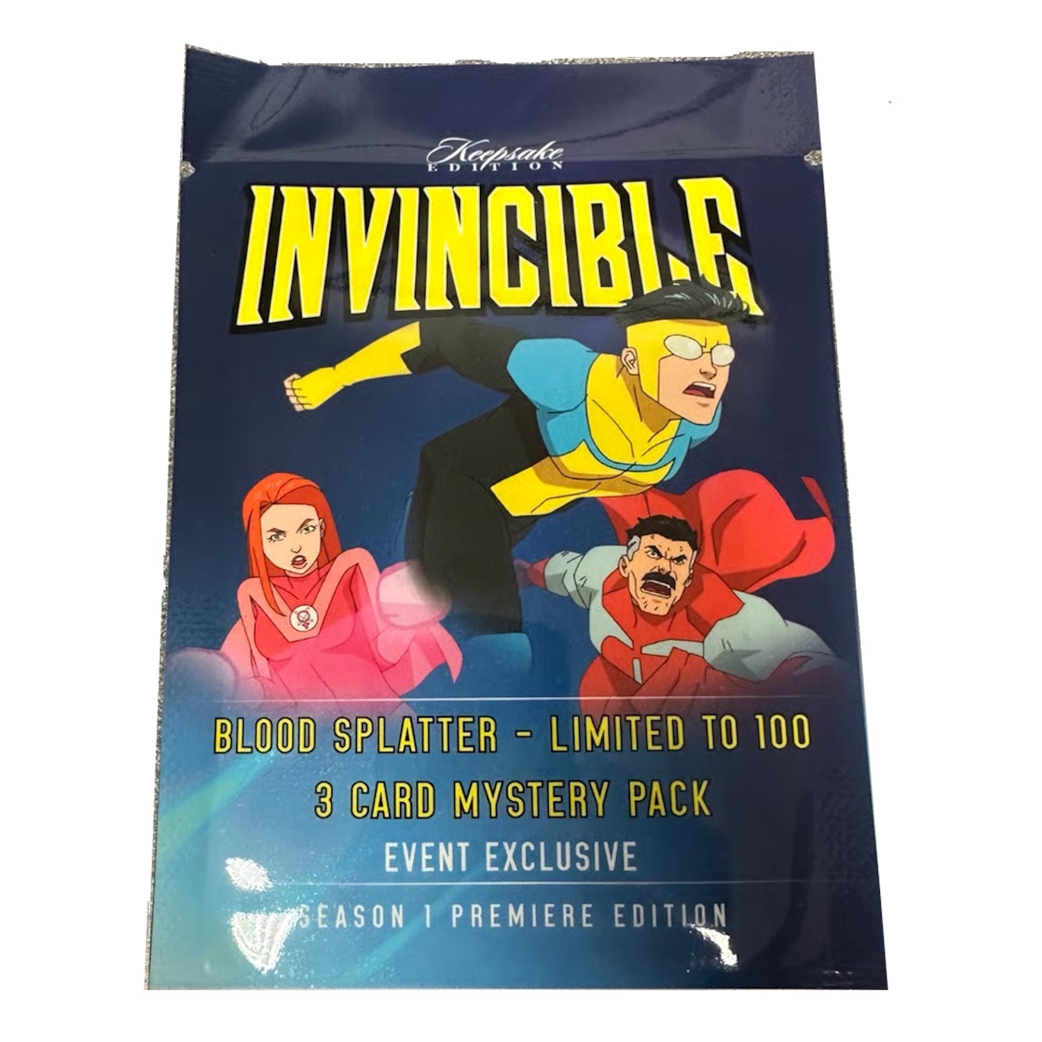 Keepsake: Invincible Season 1 Premiere Edition Blood Splatter - Limited to 100, 3 Card Mystery Pack Memorabilia Keepsake