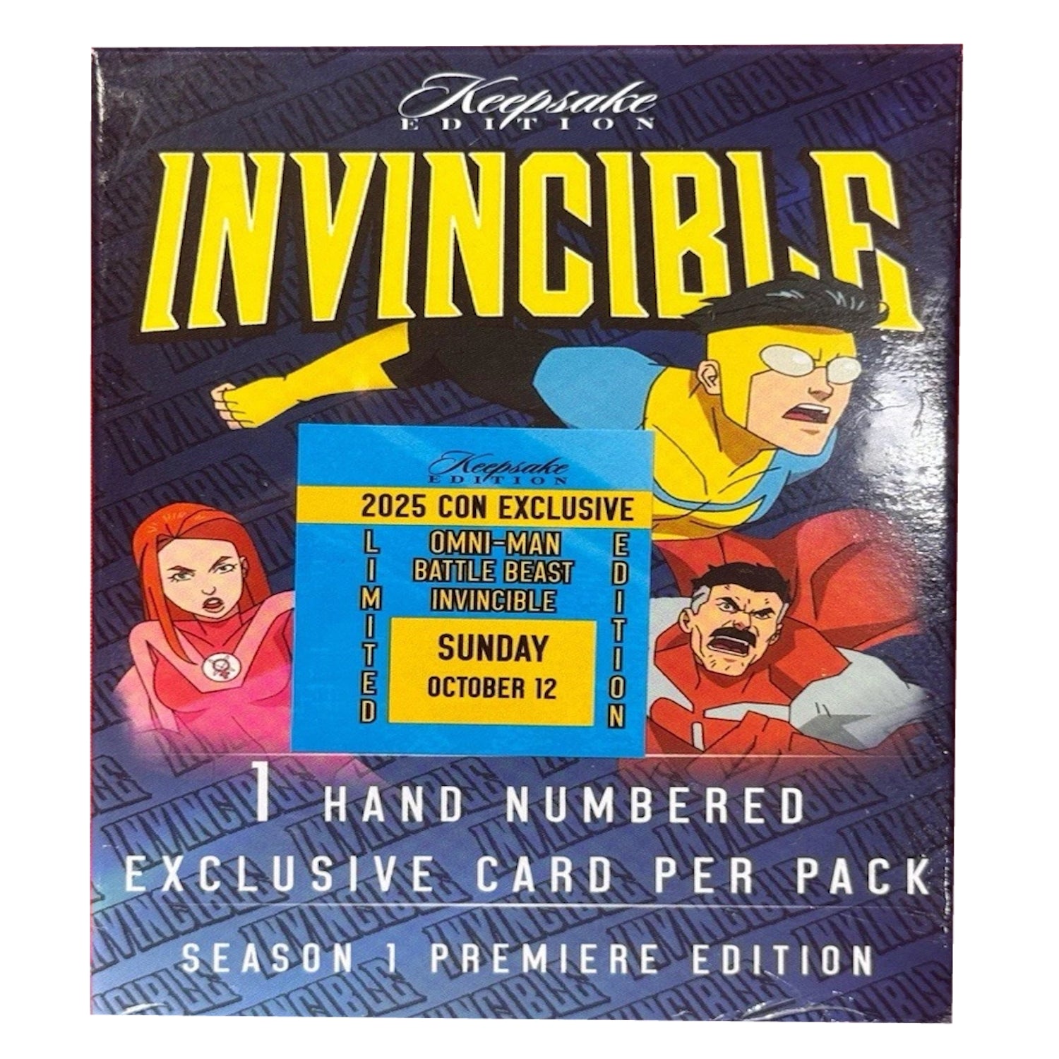 Keepsake: Invincible Season 1 Premiere Edition NYCC 2025 Sunday Exclusive - Invincible Battle Beast Omni-Man Trading Cards Keepsake