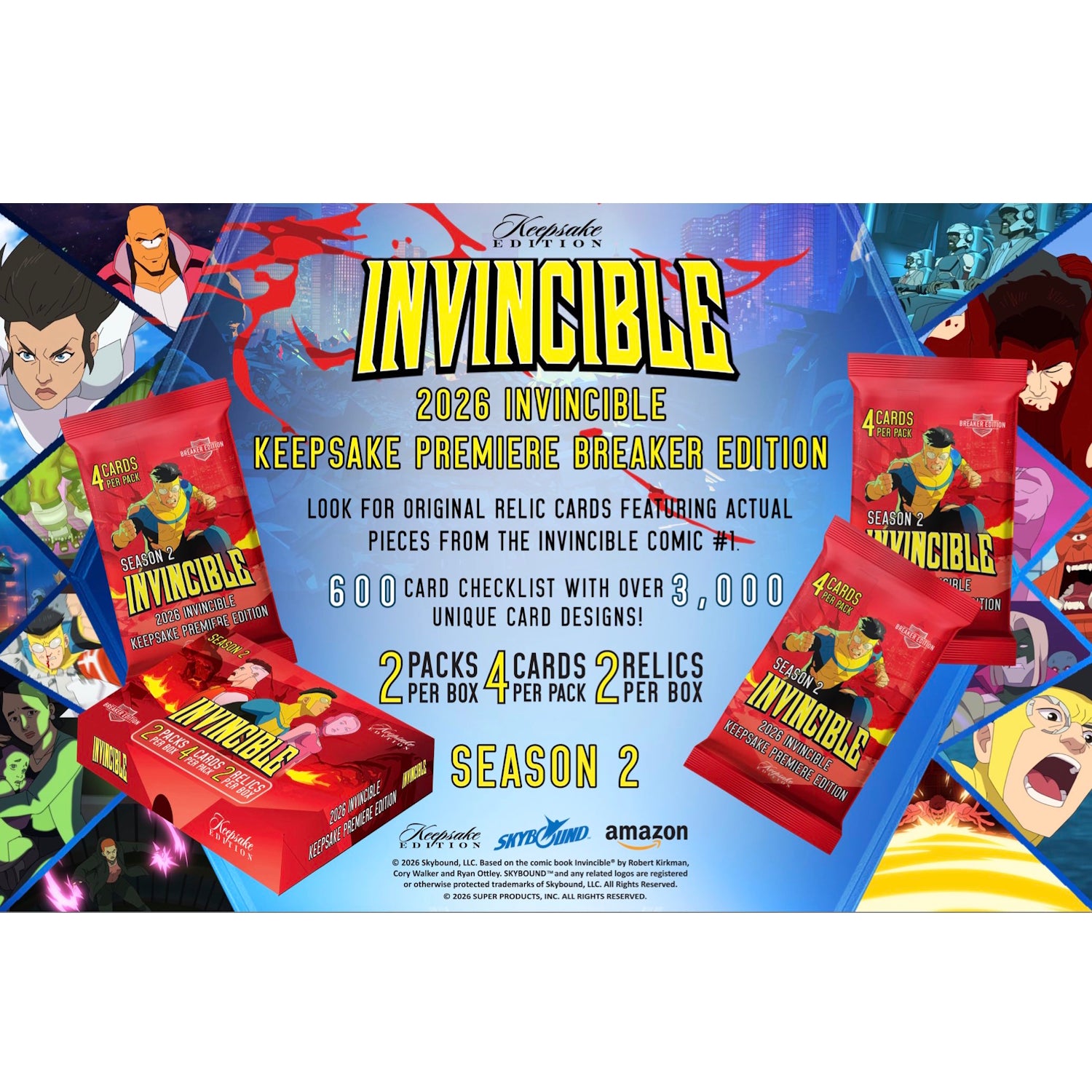 Keepsake: Invincible Season 2 Premiere Breakers Box Trading Cards Keepsake