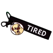 Puglie: Tired Puglie Puglie Keytag Accessory Puglie