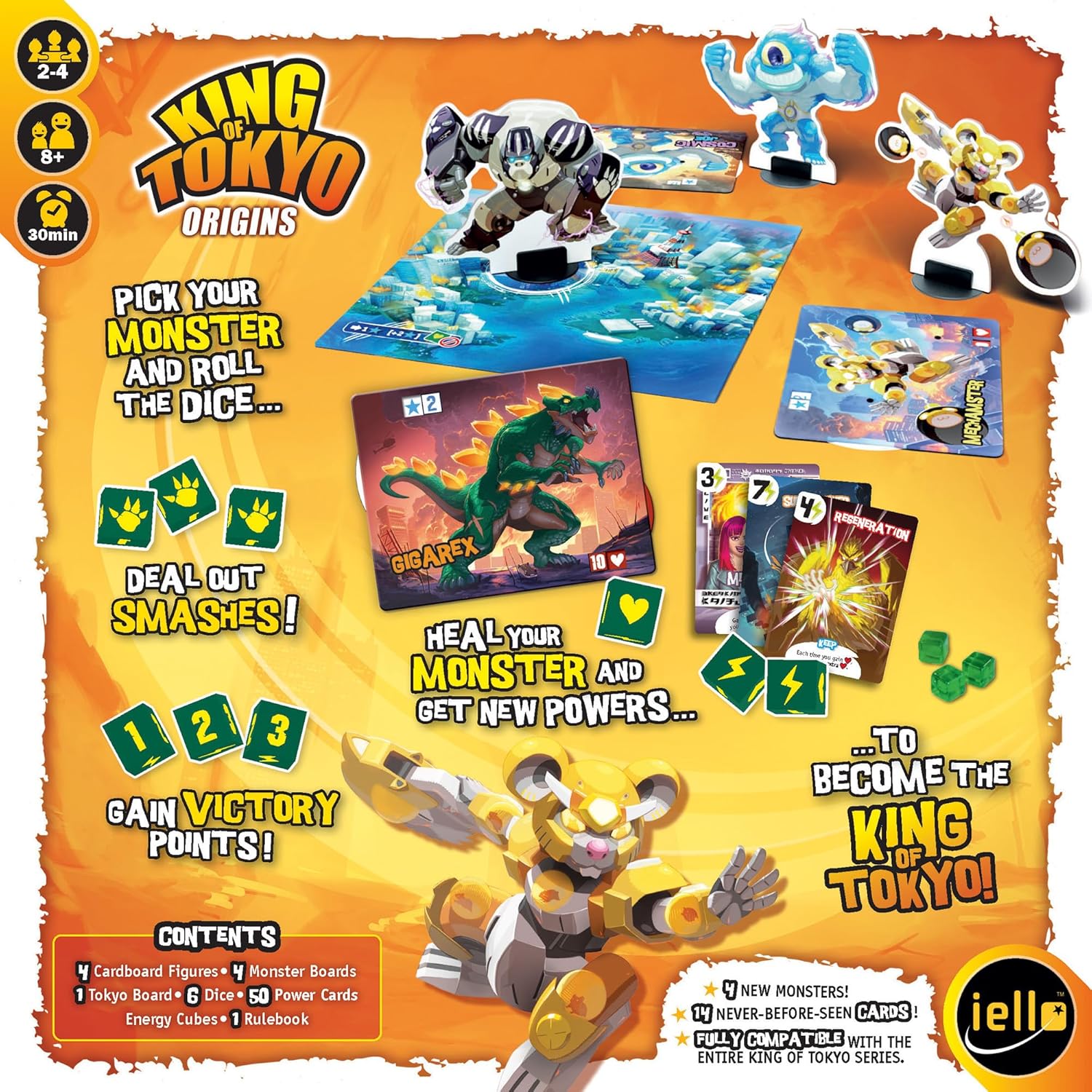 King of Tokyo: Origins [Board Game, 2-4 Players] Board Game IELLO