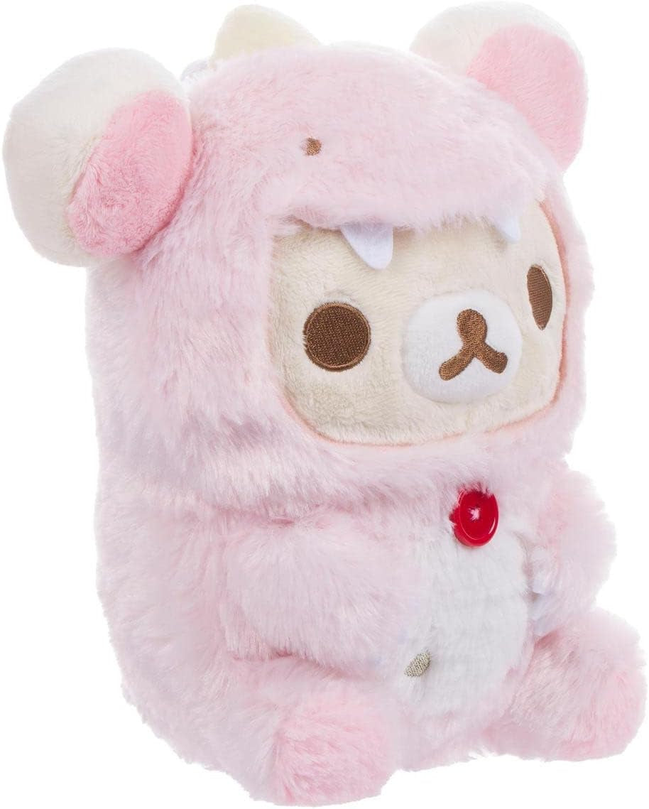 Korilakkuma San-X Original: Plays with Dino Series Plush - Pastel Pink Plushies Rilakkuma