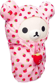 Korilakkuma San-X Original: Strawberry Pattern Pink Sleeping Bag Plush Plushies Rilakkuma