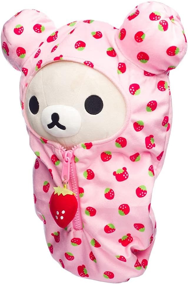 Korilakkuma San-X Original: Strawberry Pattern Pink Sleeping Bag Plush Plushies Rilakkuma