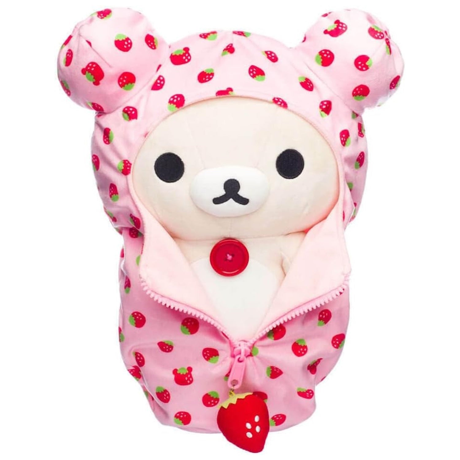 Korilakkuma San-X Original: Strawberry Pattern Pink Sleeping Bag Plush Plushies Rilakkuma