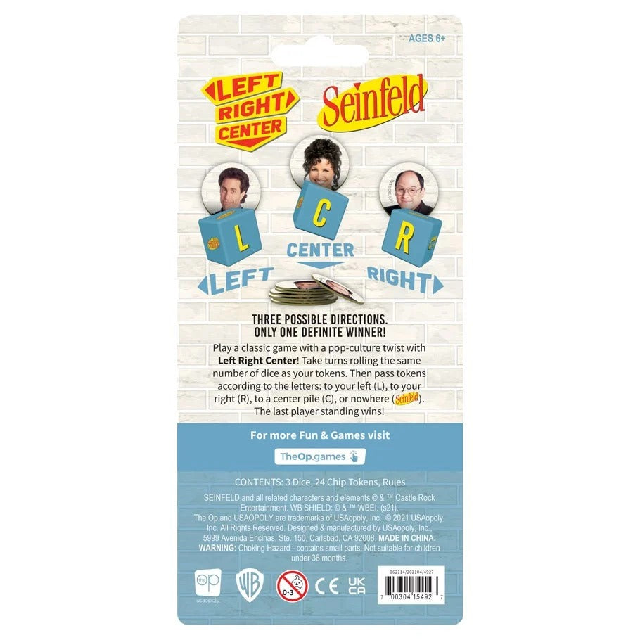 Left Right Center Seinfeld Edition [Board Game, 3+ Players] Board Game OPGames