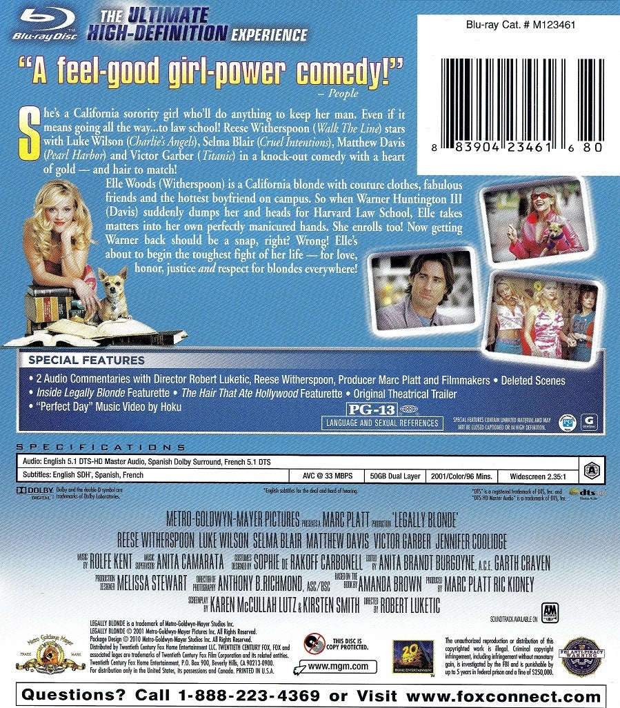 Legally Blonde [Blu-Ray] Blu-Ray Movie Warner Brothers