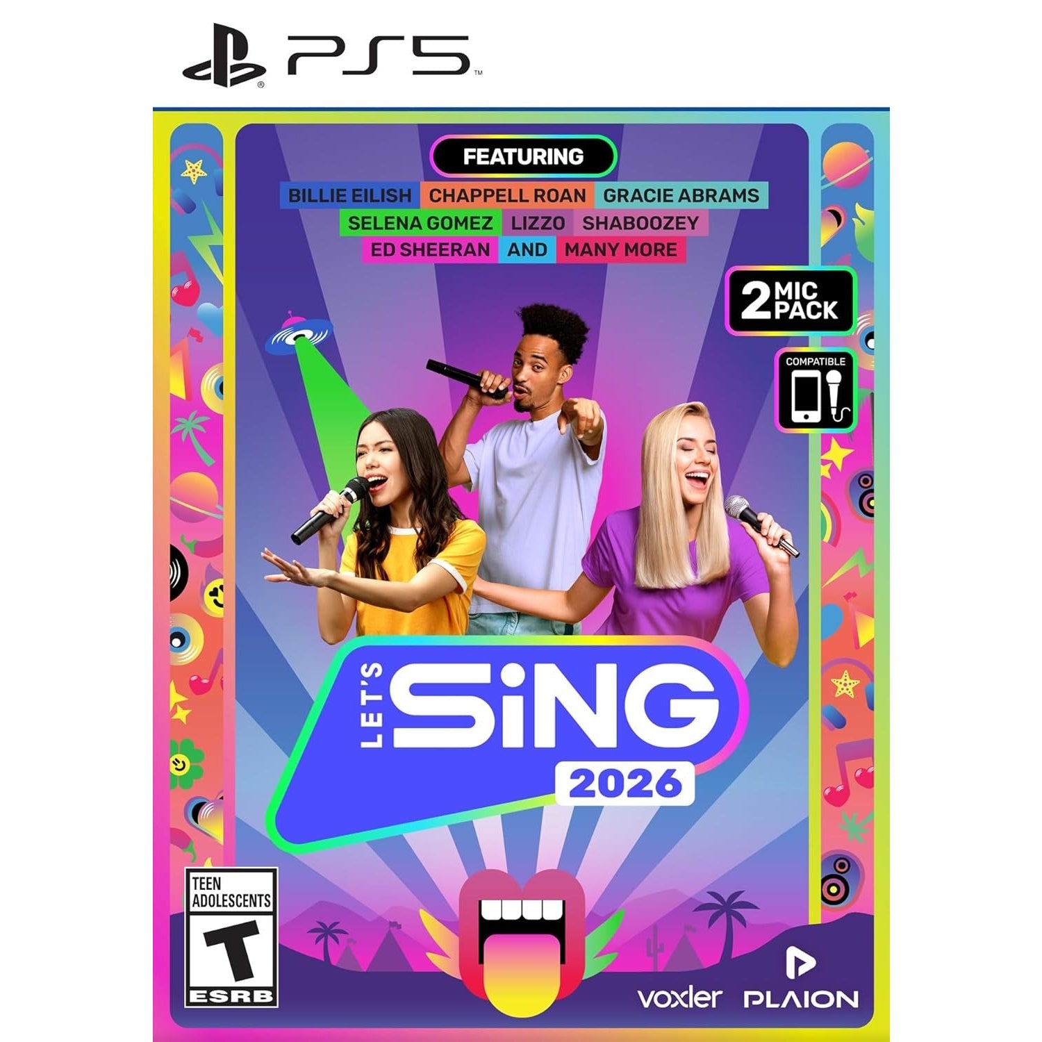 Let’s Sing 2026 + 2 Mics [PlayStation 5] PlayStation 5 Video Game Plaion