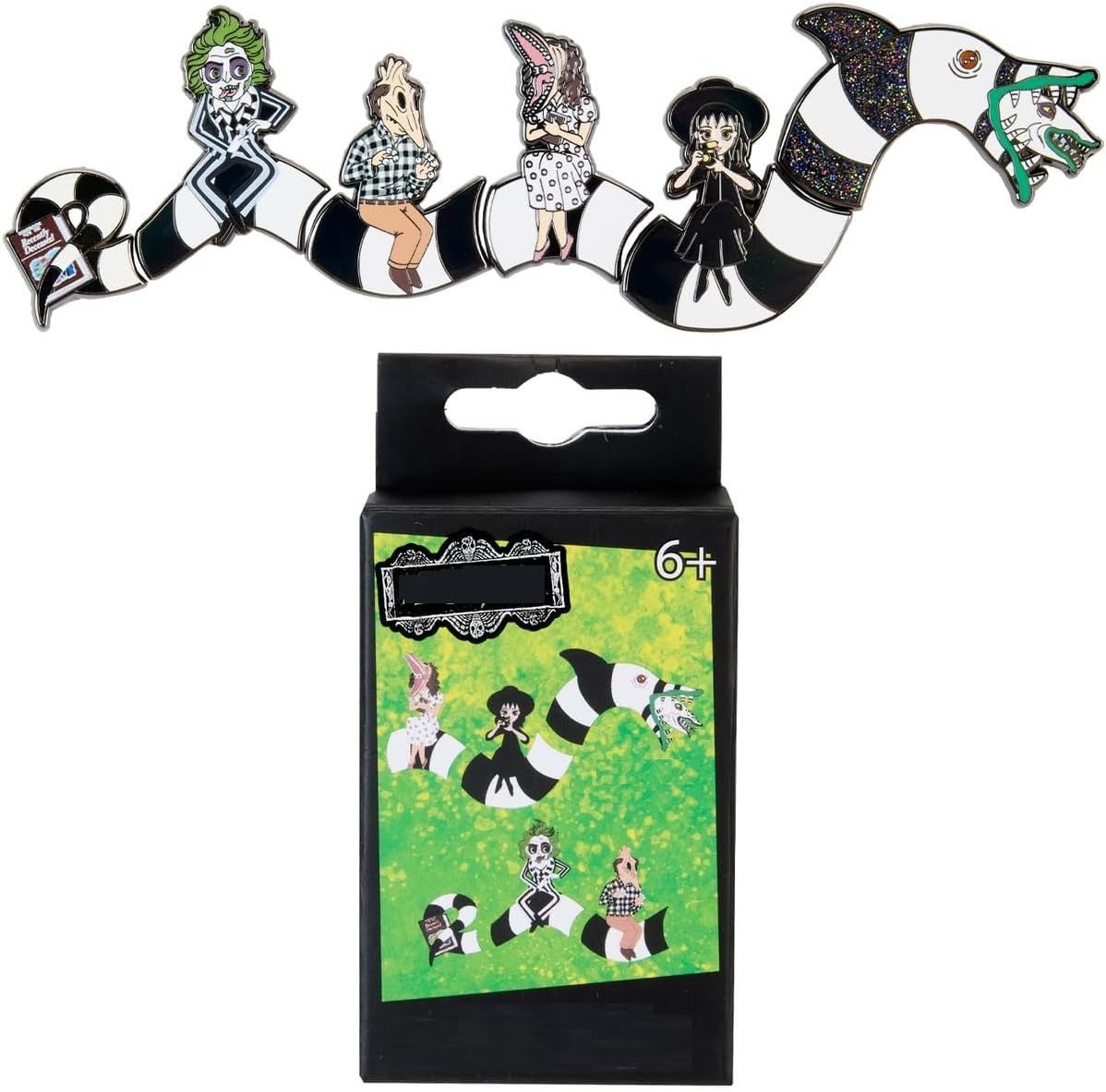 Loungefly: Beetlejuice Sandworm Puzzle Mystery Box Pins Clothing and Apparel Loungefly