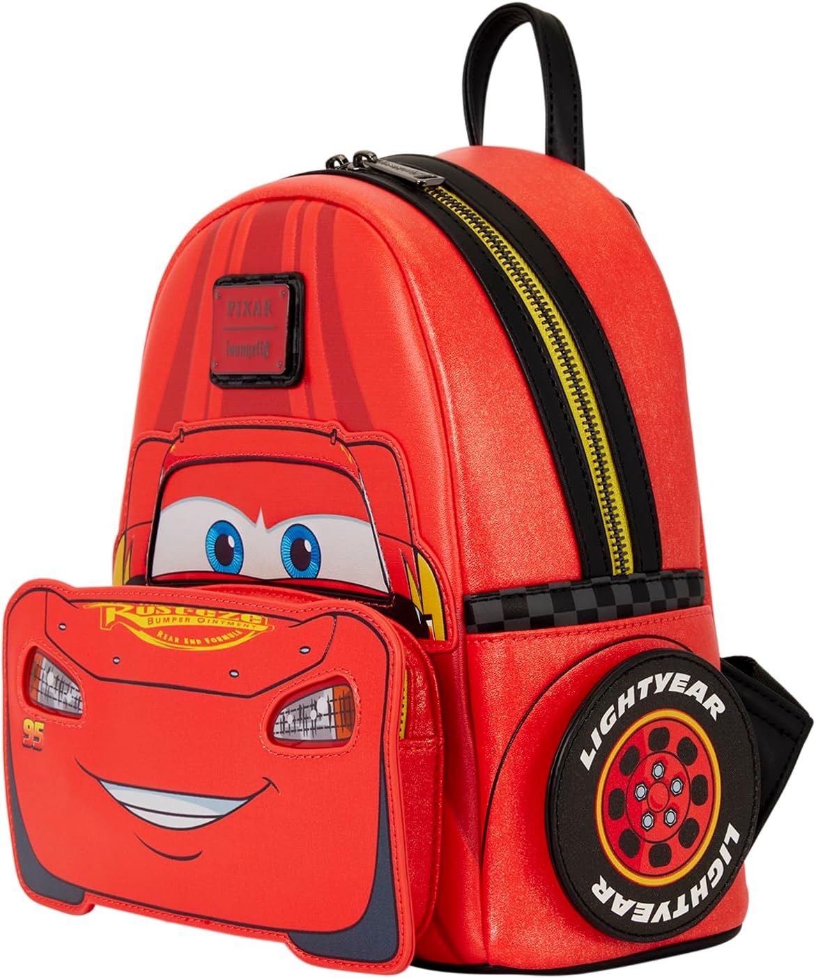 Loungefly: Cars 20th Anniversary Lightning McQueen Cosplay Light-Up Lenticular Mini Backpack Clothing and Apparel Loungefly