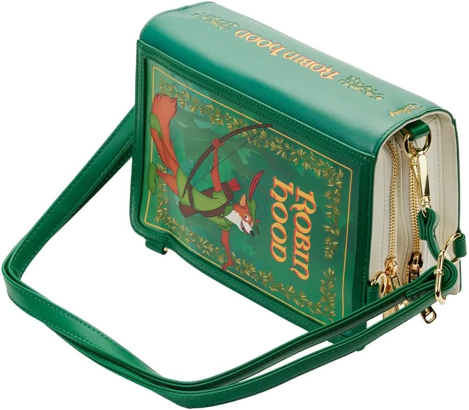 Loungefly: Disney Robin Hood Book Convertible Crossbody Clothing and Apparel Loungefly