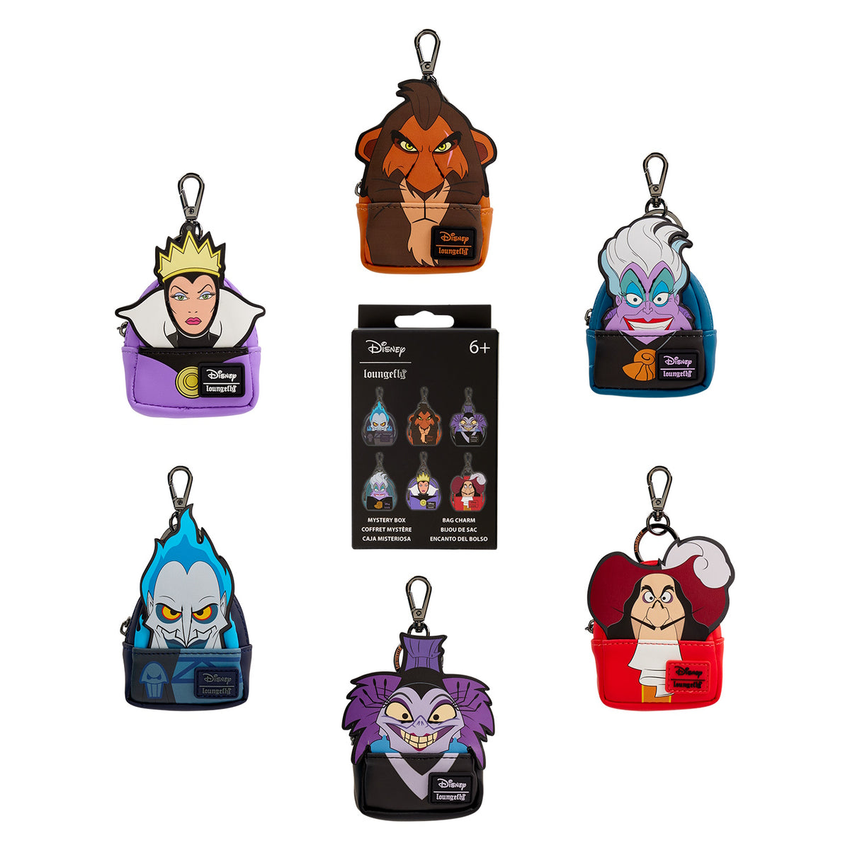 Loungefly: Disney Villains Mystery Mini Backpack Keychain Charm Blind Box Clothing and Apparel Loungefly