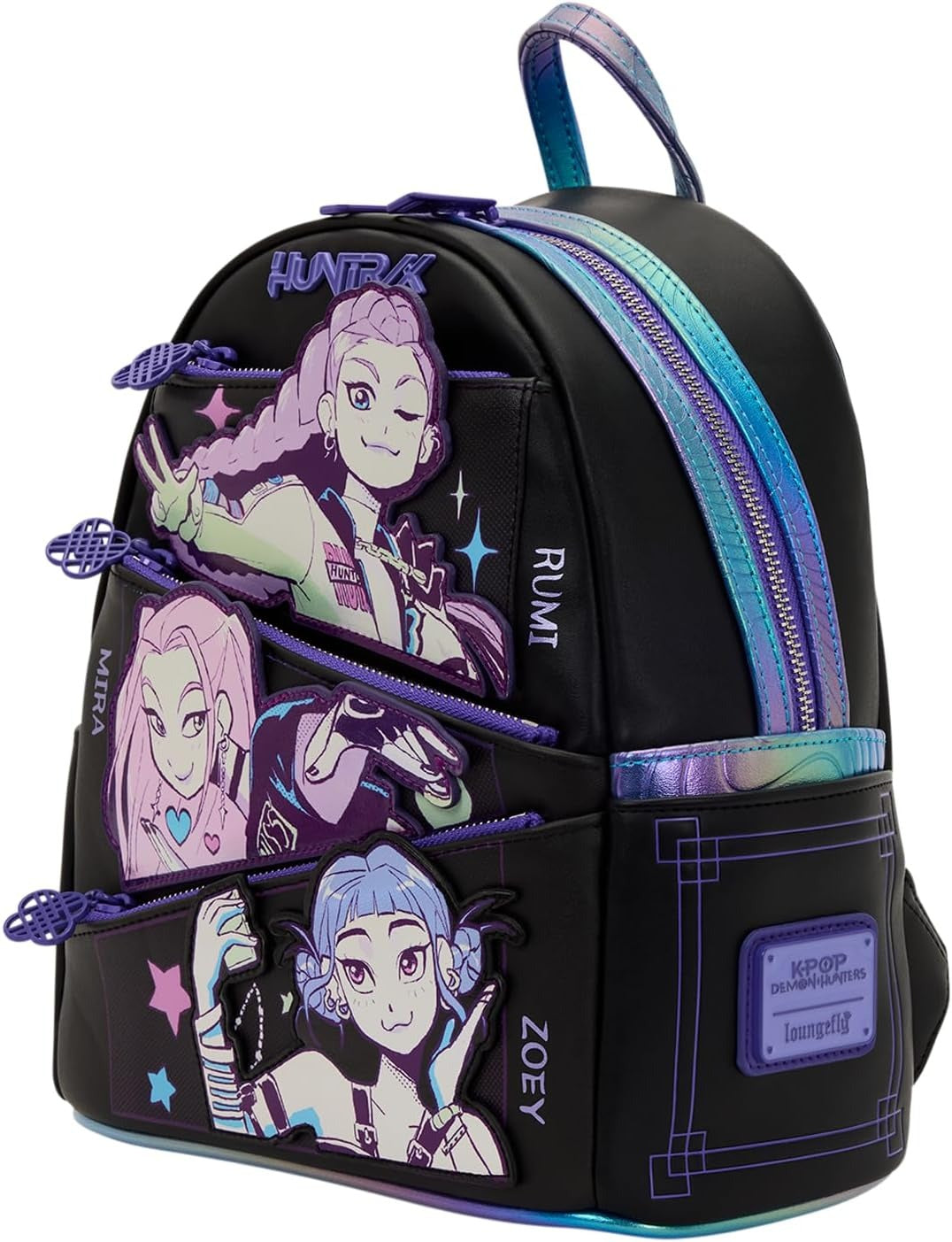 Loungefly: Kpop Demon Hunters Mini Backpack with Photo Card Clothing and Apparel Loungefly
