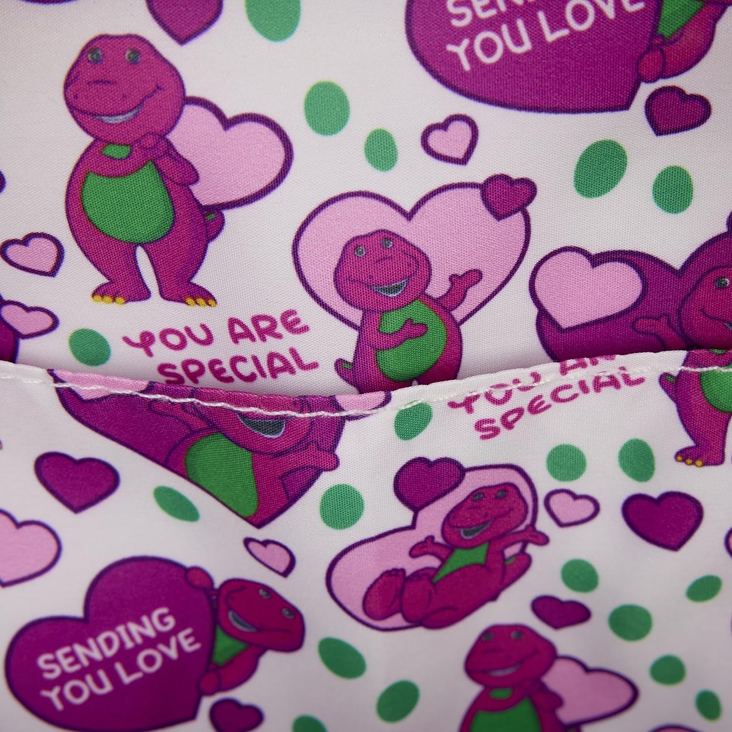 Loungefly: Mattel Barney Mini Backpack Clothing and Apparel Loungefly