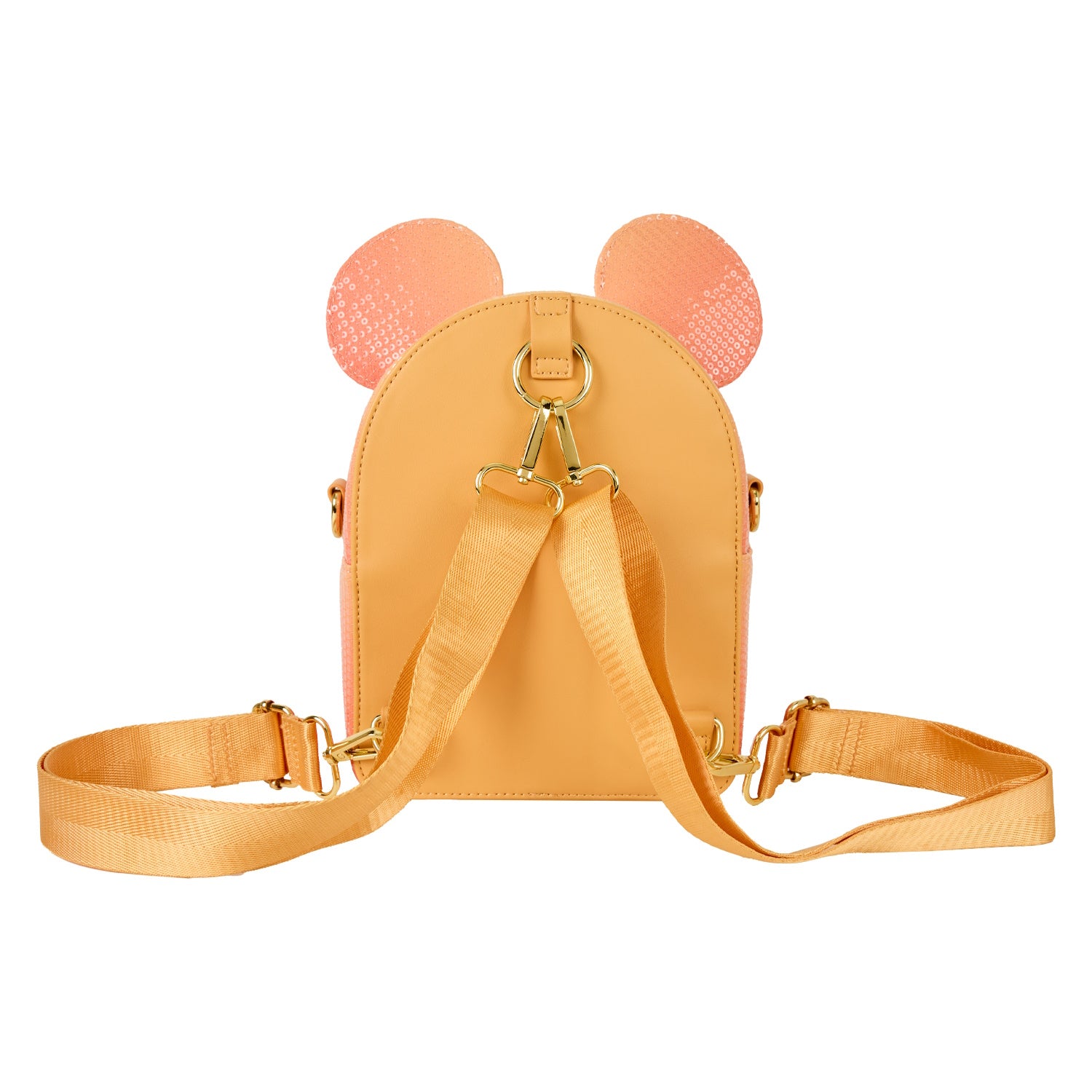 Loungefly: Mickey Mouse Glitter Sequin Convertible Mini Backpack & Crossbody Bag Clothing and Apparel Loungefly