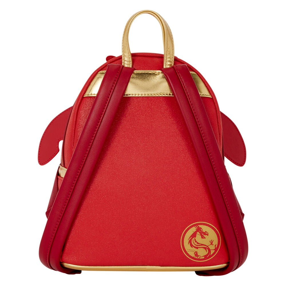 Loungefly: Mulan 25th Anniversary Mushu Glitter Cosplay Mini Backpack Clothing and Apparel Loungefly