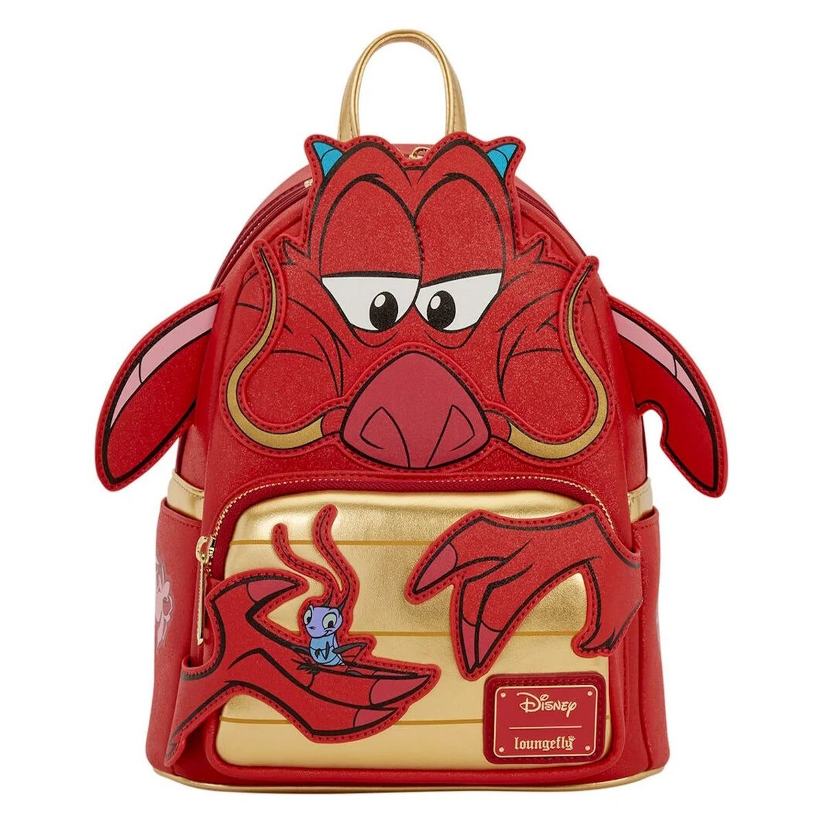 Loungefly: Mulan 25th Anniversary Mushu Glitter Cosplay Mini Backpack Clothing and Apparel Loungefly