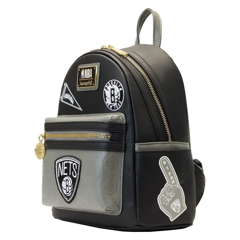 Loungefly: NBA Brooklyn Nets Patch Icons - Mini Backpack Clothing and Apparel Loungefly