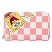 Loungefly Nickelodeon: Spongebob and Patrick Checkered Zip Around Wallet Clothing and Apparel Loungefly
