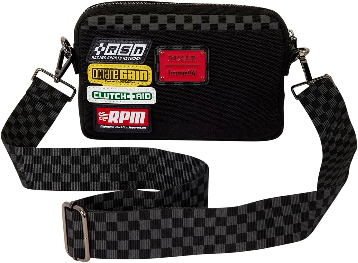 Loungefly: Pixar Cars 20th Anniversary Piston Cup Sling Crossbody Bag Clothing and Apparel Loungefly