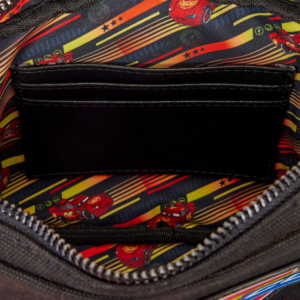 Loungefly: Pixar Cars 20th Anniversary Piston Cup Sling Crossbody Bag Clothing and Apparel Loungefly