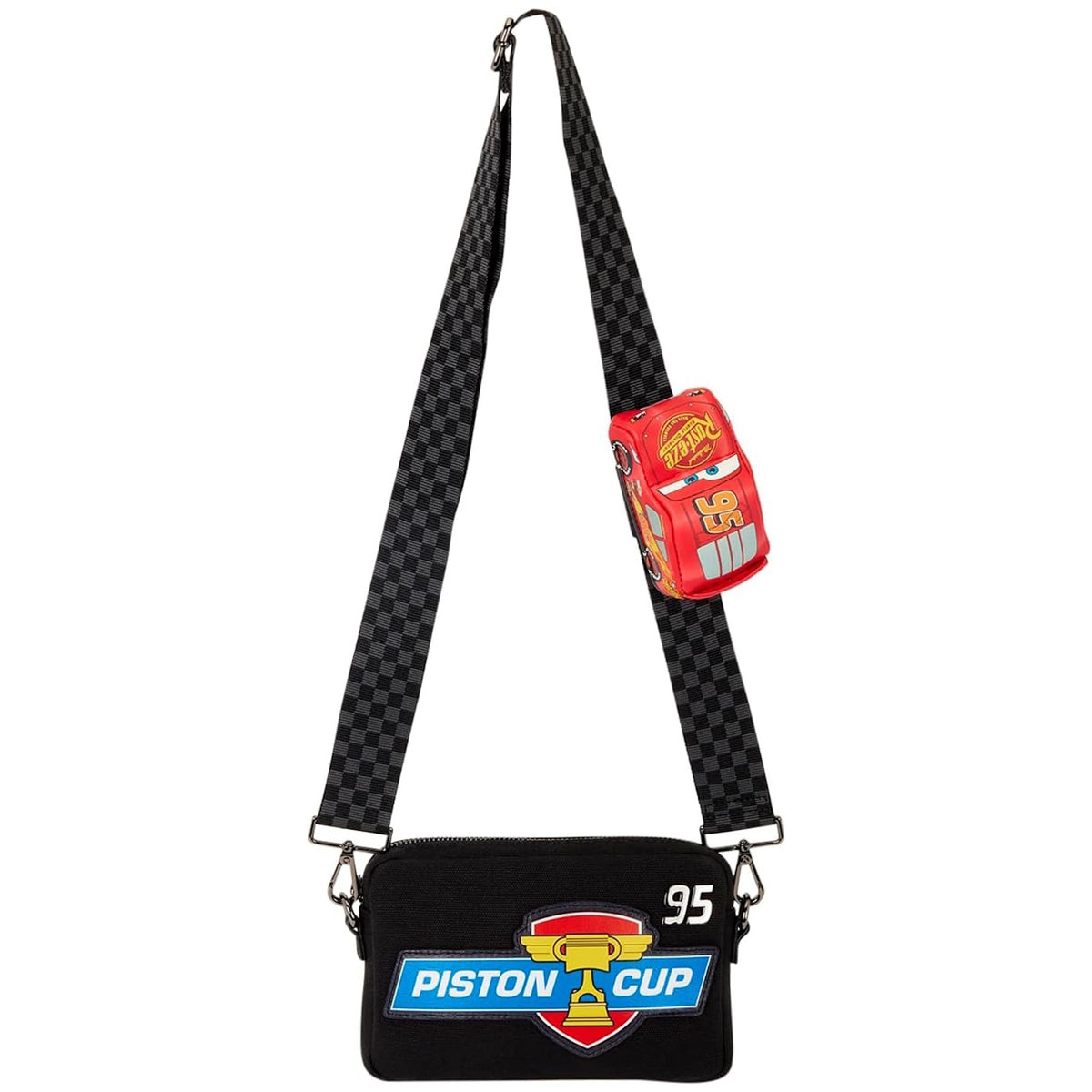 Loungefly: Pixar Cars 20th Anniversary Piston Cup Sling Crossbody Bag Clothing and Apparel Loungefly