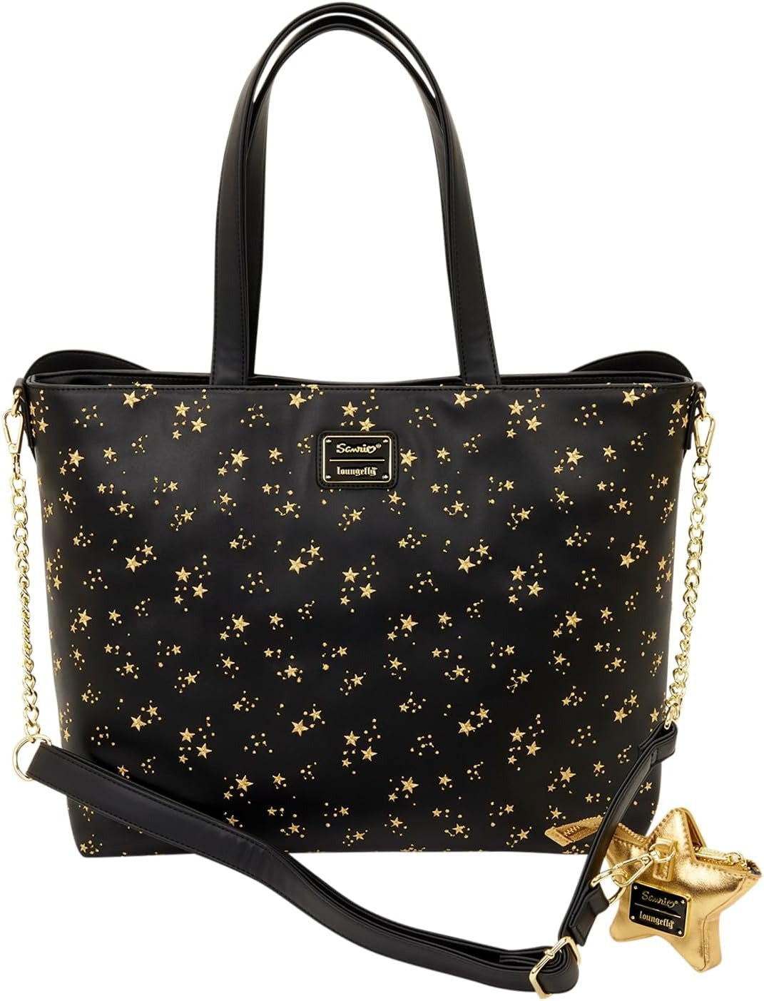 Loungefly: Sanrio Chococat Stars Crossbody Tote Bag with Coin Bag Clothing and Apparel Loungefly