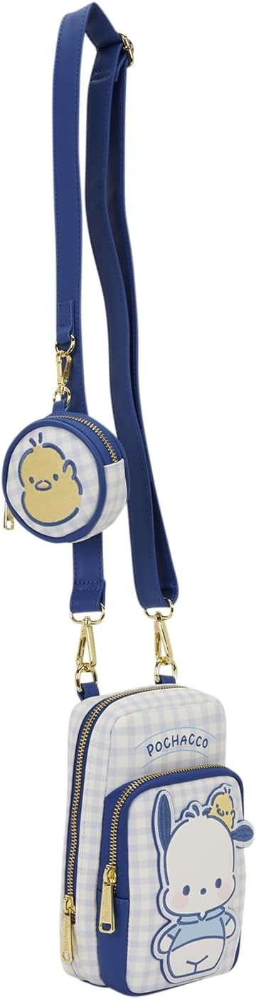 Loungefly: Sanrio - Pochacco Gingham Crossbody Bag Clothing and Apparel Loungefly