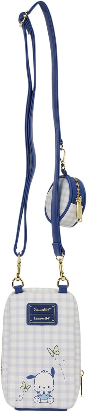 Loungefly: Sanrio - Pochacco Gingham Crossbody Bag Clothing and Apparel Loungefly
