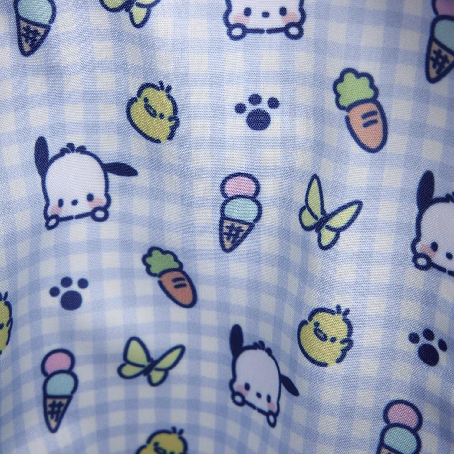 Loungefly: Sanrio - Pochacco Gingham Crossbody Bag Clothing and Apparel Loungefly