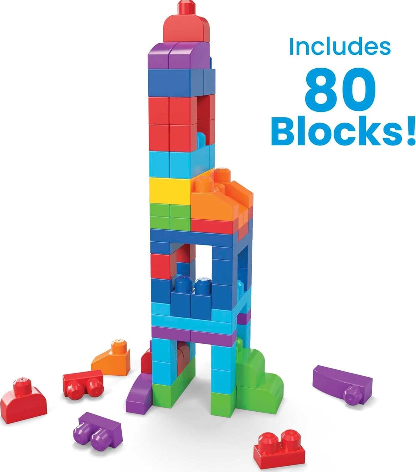 MEGA BLOKS: Big Buidling Bag - 80 Pieces Toys & Games Mattel
