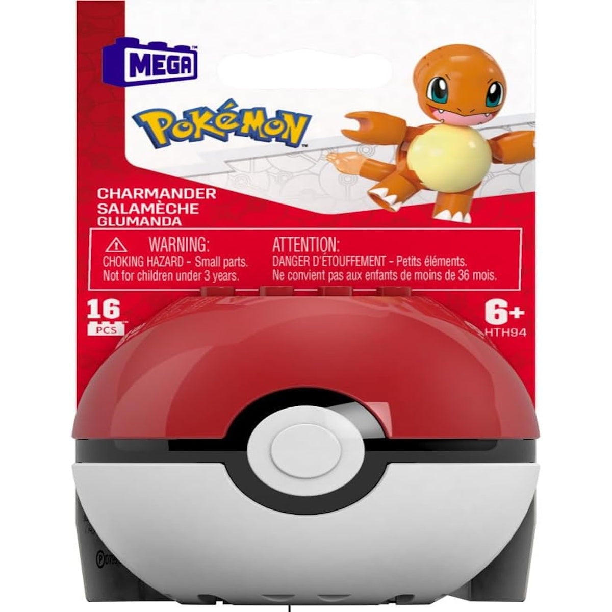 MEGA Pokemon: Poke Ball Charmander - 16 Piece Building Set Toys & Games Mattel
