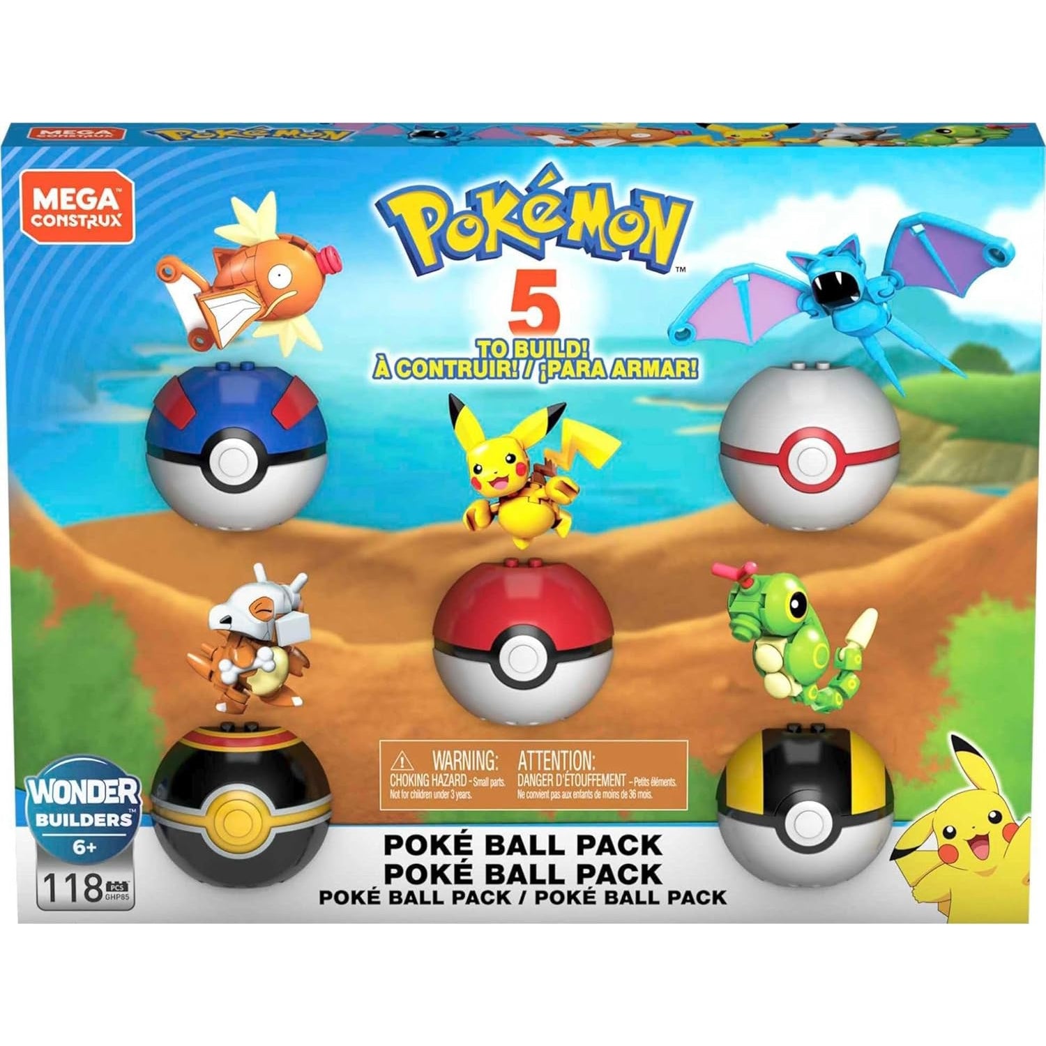 MEGA Pokemon: - Pokeball Pack - 118 Piece Building Kit Toys & Games MEGA