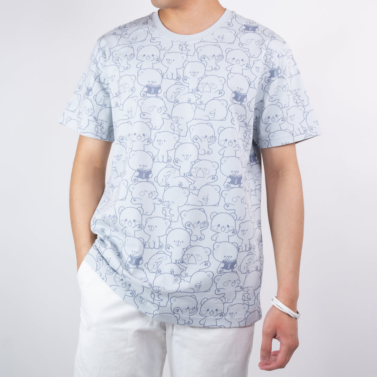 Milk Mocha Bear: Giordano X Milk Mocha Bear: Daily Life Collage (Blue) T-Shirts Milk Mocha Bear