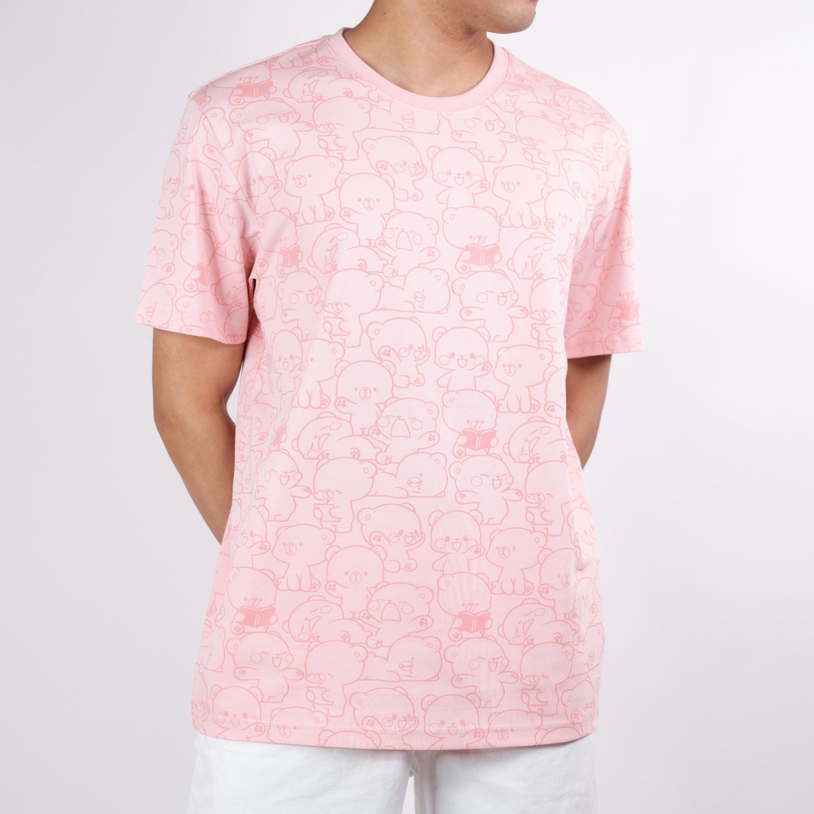 Milk Mocha Bear: Giordano X Milk Mocha Bear: Daily Life Collage (Pink) T-Shirts Milk Mocha Bear