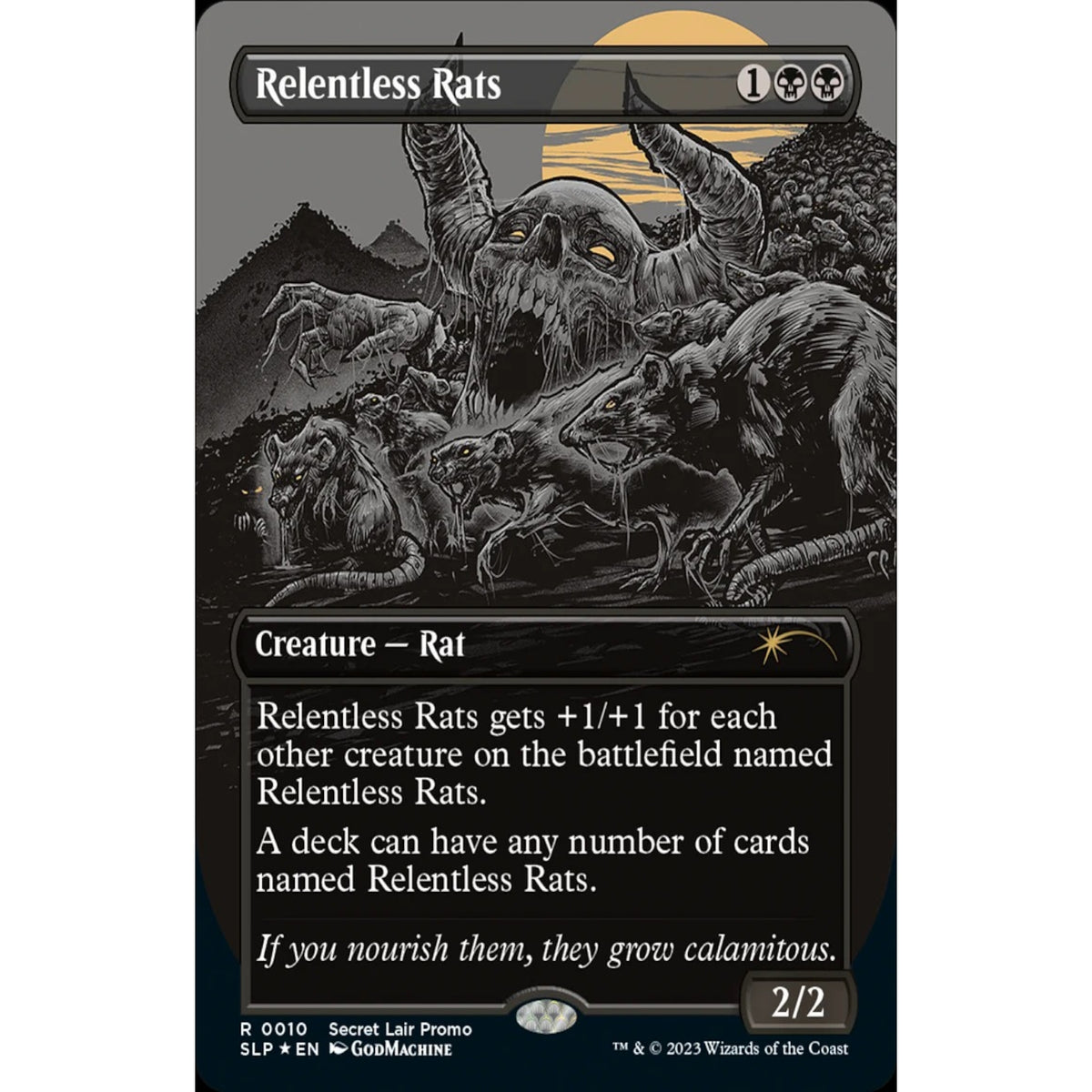 Magic: The Gathering TCG: Secret Lair Relentless Rats Promo Card - 0010 Card Game Wizards of the Coast