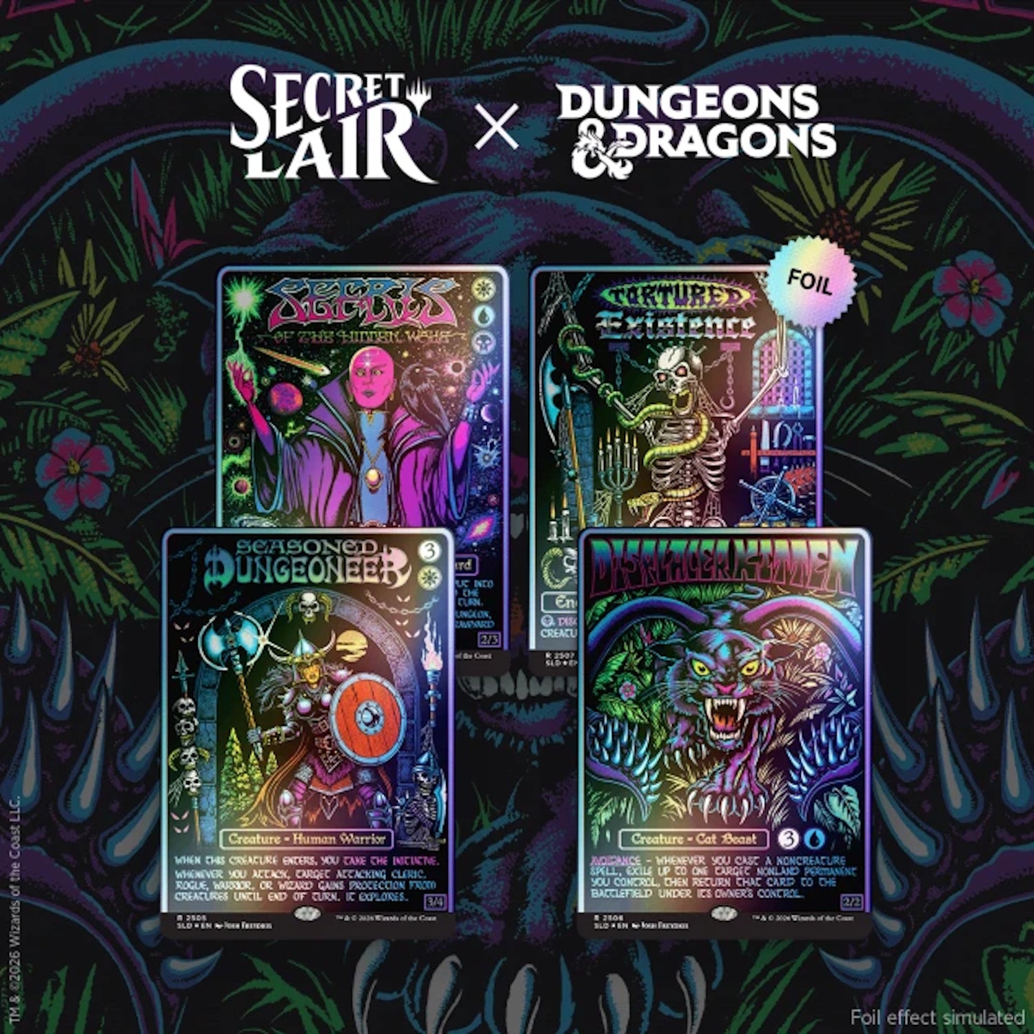 Magic: The Gathering TCG: Secret Lair x Dungeons and Dragons - Black Light's and Dark Dungeons (Traditional Foil Edition) Card Game Wizards of the Coast