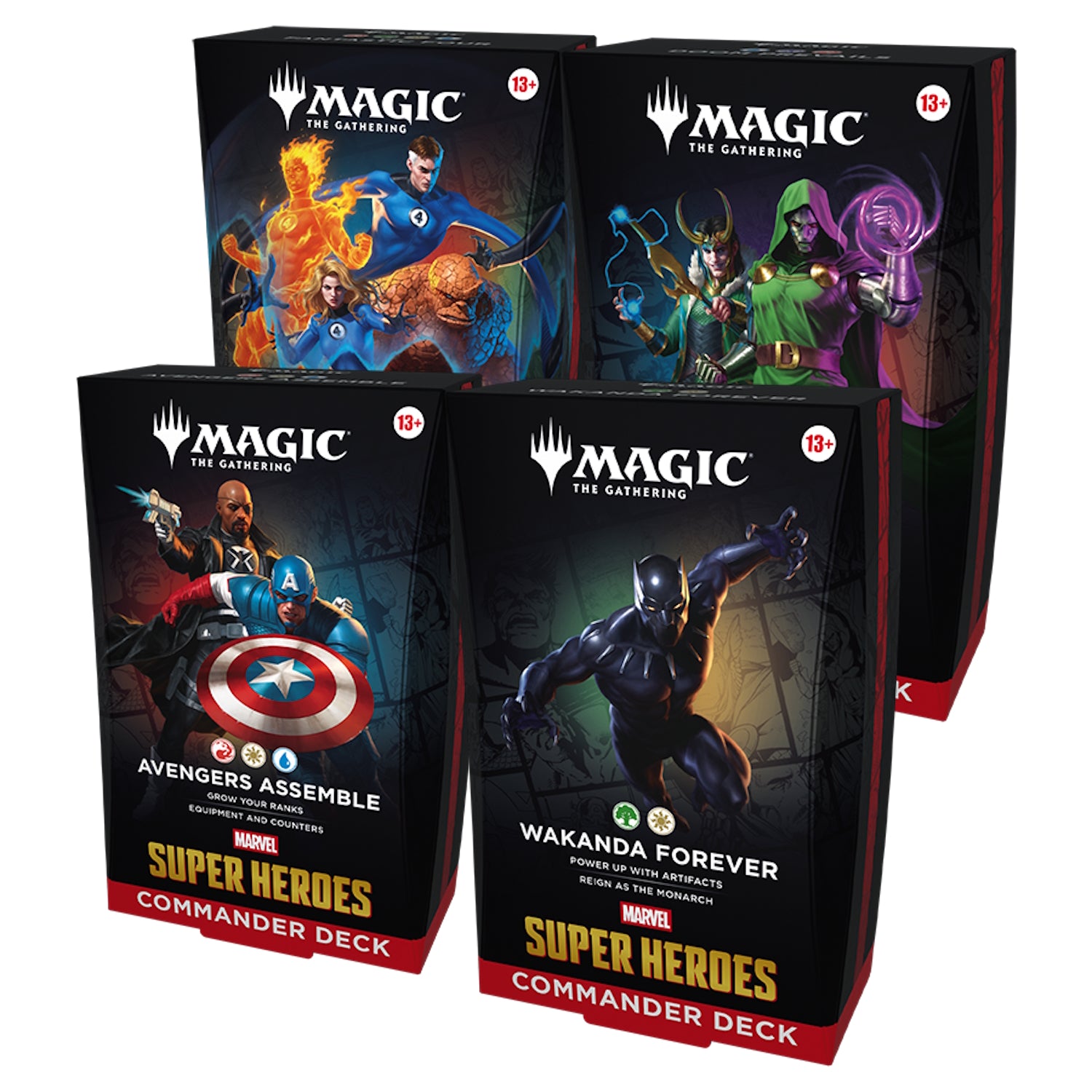 Magic: The Gathering TCG: Marvel Super Heroes Commander Display - Set of 4 Card Game Wizards of the Coast
