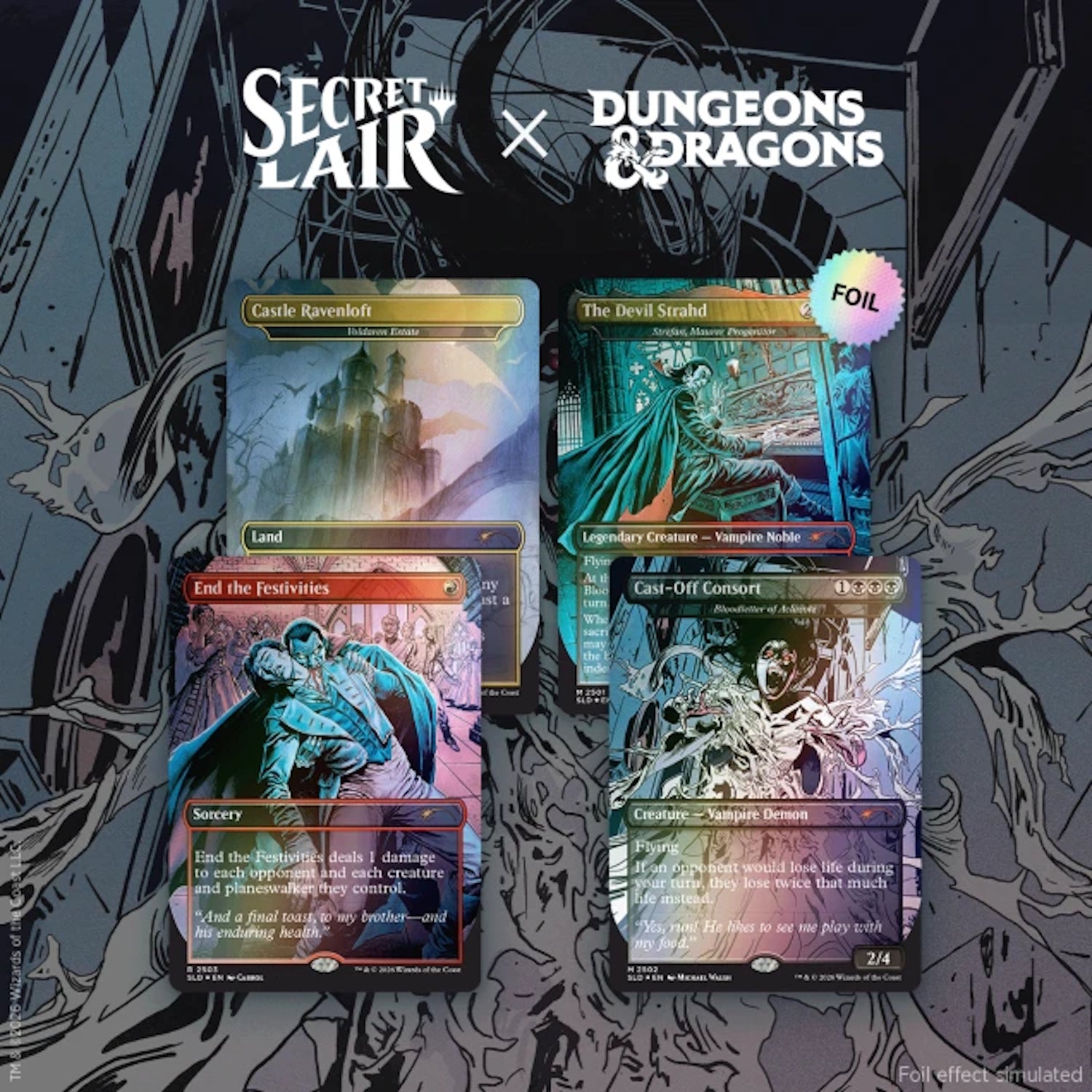 Magic: The Gathering TCG: Secret Lair x Dungeons and Dragons - Strahd's Descent (Traditional Foil Edition) Card Game Wizards of the Coast