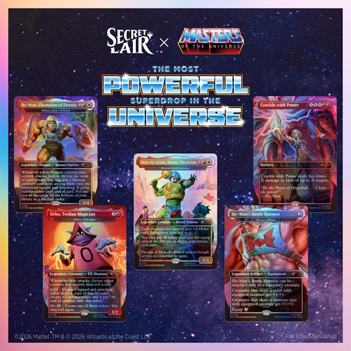 Magic: The Gathering TCG: Secret Lair x Masters of the Universe By the Power Grayskull! (Foil Edition) Card Game Wizards of the Coast