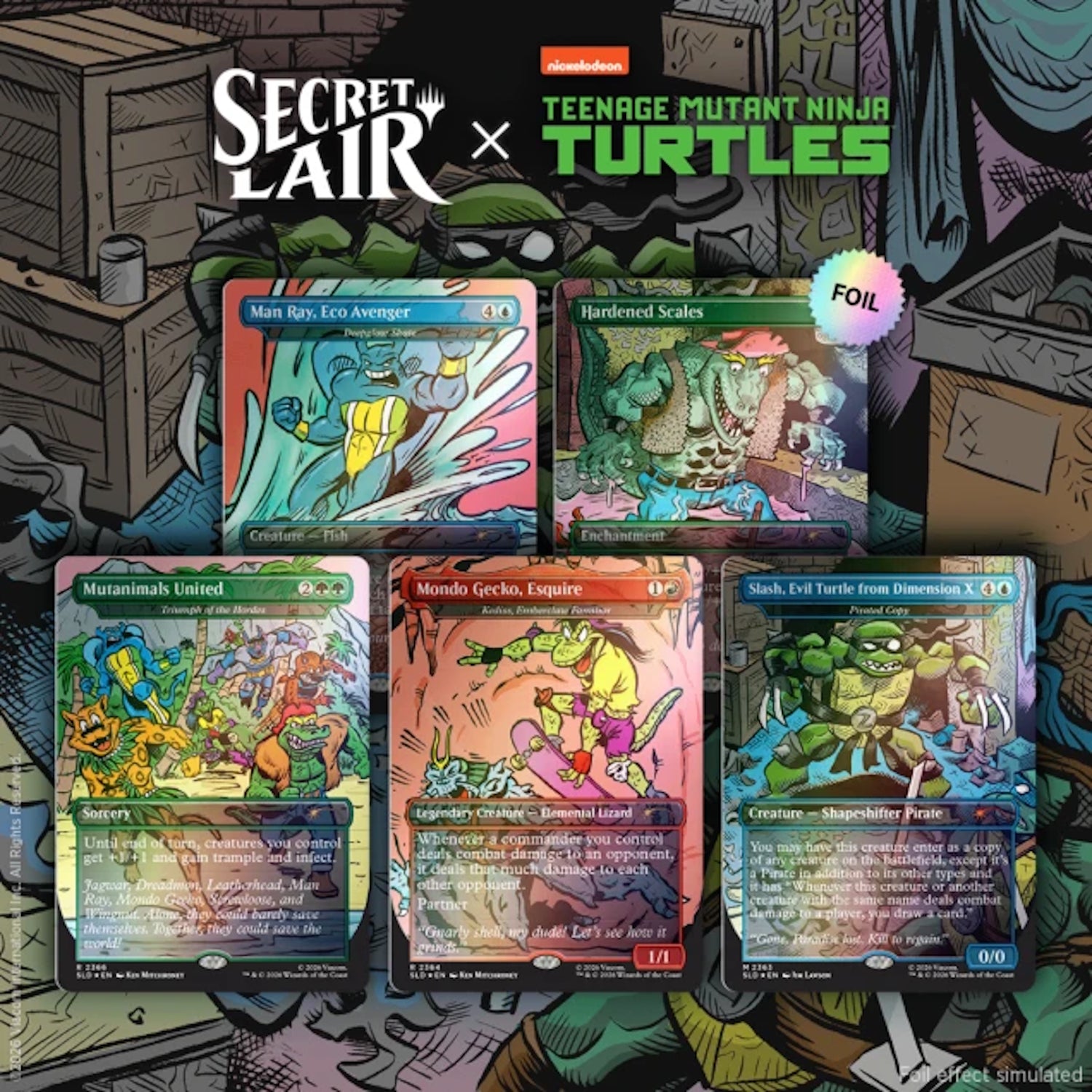 Magic: The Gathering TCG: Secret Lair x Teenage Mutant Ninja Turtles - The Mighty Mutanimals (Traditional Foil Edition) Card Game Wizards of the Coast