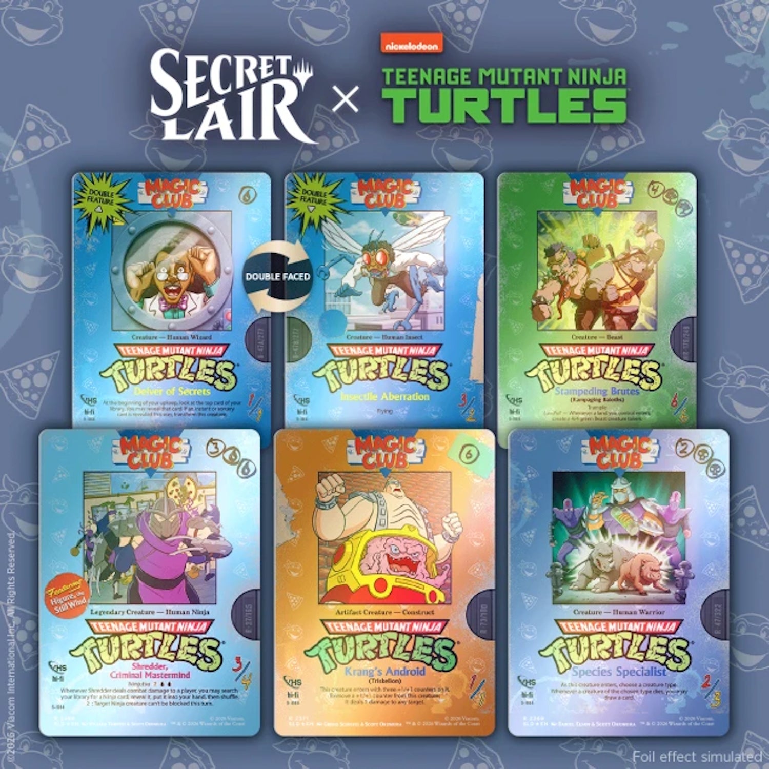 Magic: The Gathering TCG: Secret Lair x Teenage Mutant Ninja Turtles - VHS Villains (Traditional Foil Edition) Card Game Wizards of the Coast