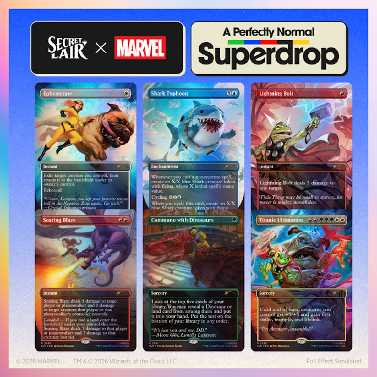 Magic: The Gathering TCG: Secret Lair x Marvel: Earth's Mightiest Pets Foil Edition