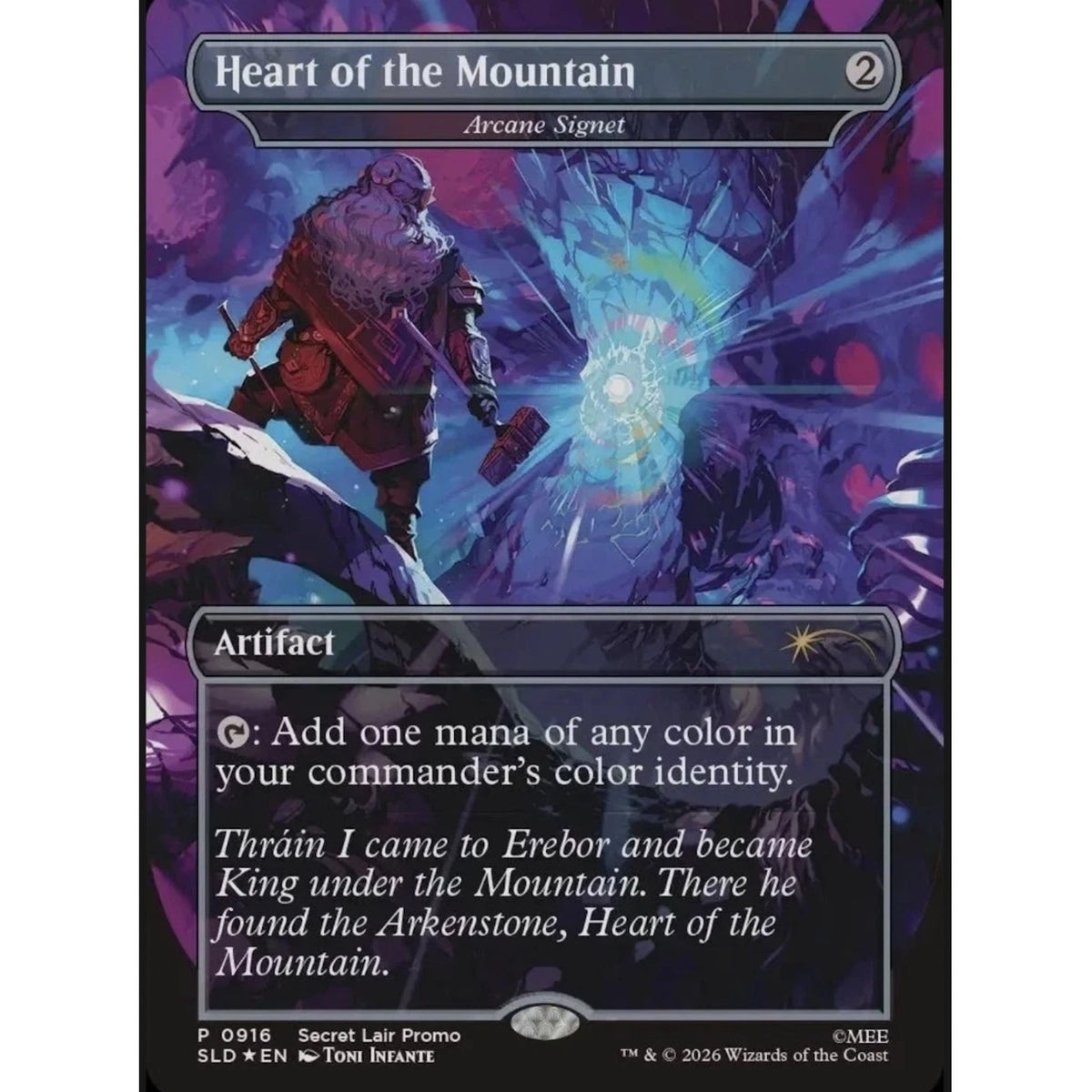 Magic: The Gathering TCG: Secret Lair x The Hobbit - Arcane Signet as Heart of the Mountain (Tradition Foil Edition) Card Game Wizards of the Coast