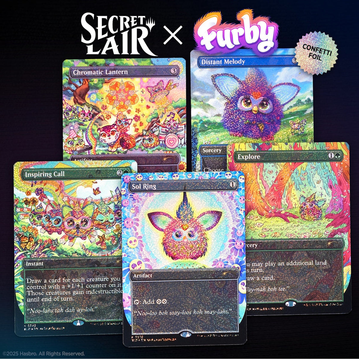 Magic: The Gathering TCG: Secret Lair x Furby - Doo-Ay Noo-Lah - Confetti Foil Edition Card Game Wizards of the Coast