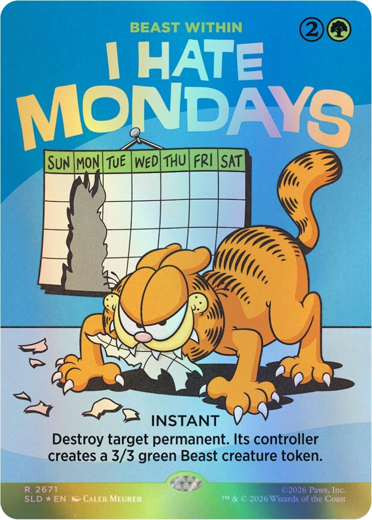 Magic: the Gathering TCG: Secret Lair x Garfield - Motivationally Challenged (Traditional Foil Edition) Card Game Wizards of the Coast