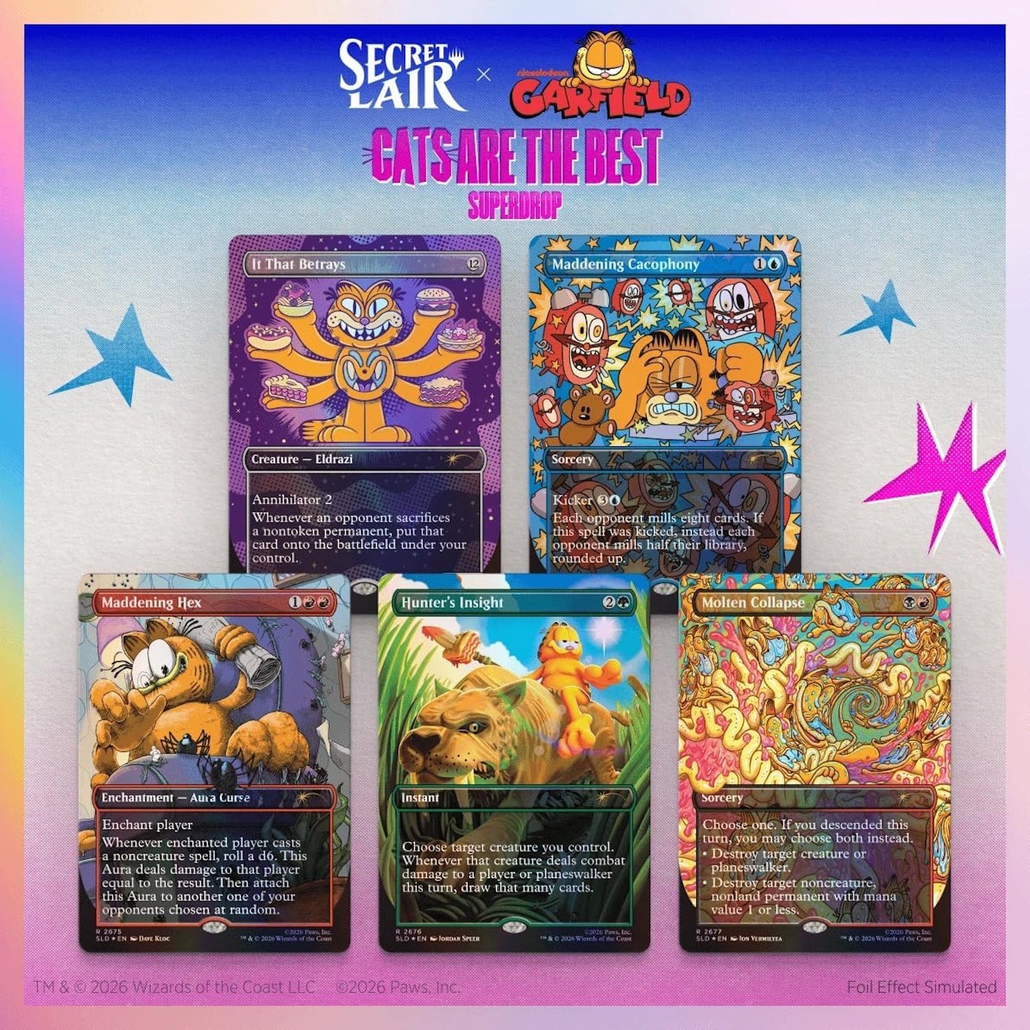 Magic: the Gathering TCG: Secret Lair x Garfield - Our Only Thought Is To Entertain You (Traditional Foil Edition) Card Game Wizards of the Coast