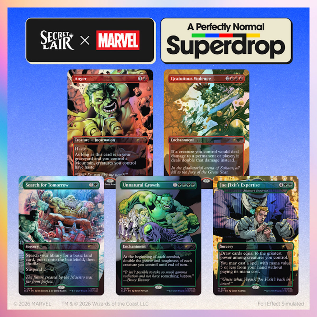 Magic: The Gathering TCG: Secret Lair x Marvel: Hulk SMASH! Foil Edition